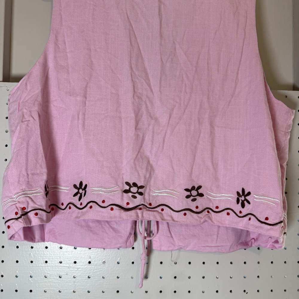 Princess Polly Boho Waistcoat Women's Size 12 Vest Floral Embroidered Tie-Front - Picture 8 of 12